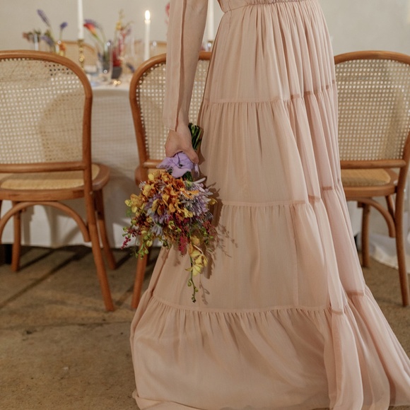 Anthropologie BHLDN Prom Formal Wedding Guest Dress Dusty Rose Size 2 - Picture 7 of 14
